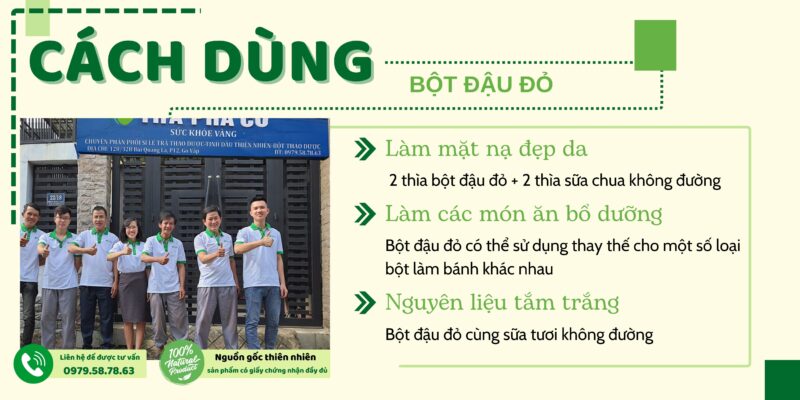 Hướng dẫn sử dụng bột đậu đỏ của THAPHACO