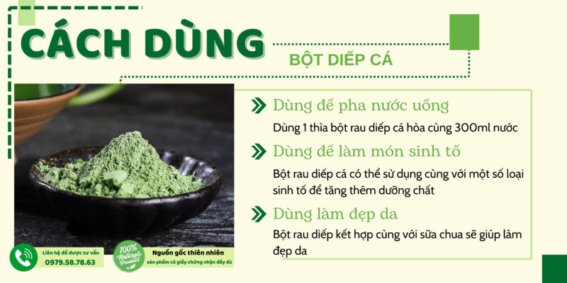 Hướng dẫn sử dụng bột rau diếp cá