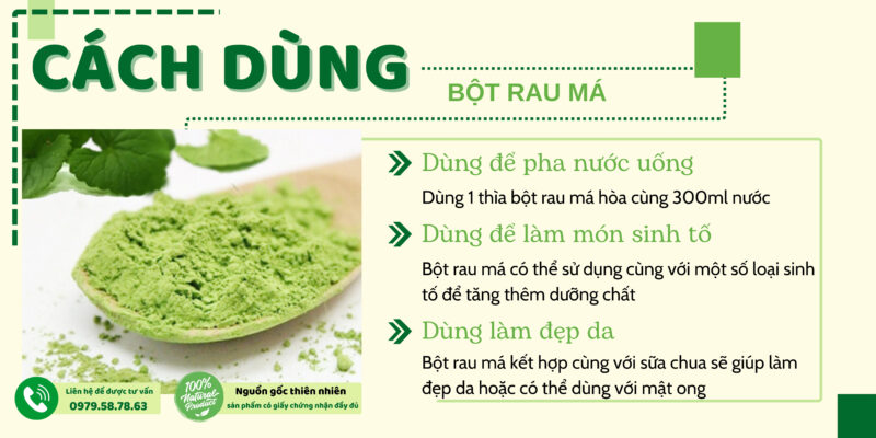 Hướng dẫn sử dụng bột rau diếp cá nguyên chất