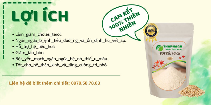 Công dụng của bột yến mạch nguyên chất