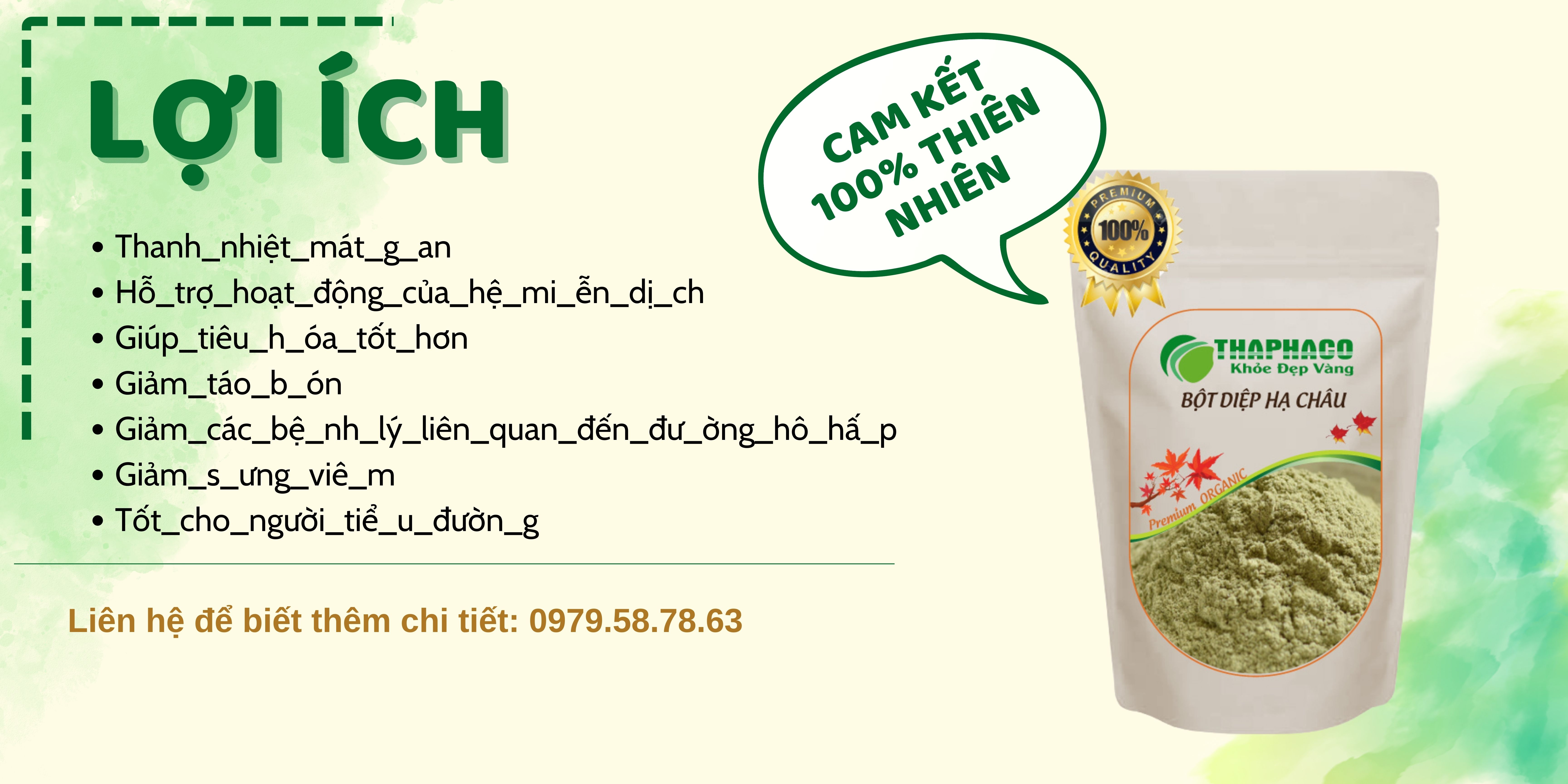 Công dụng Bột Lá Diệp Hạ Châu