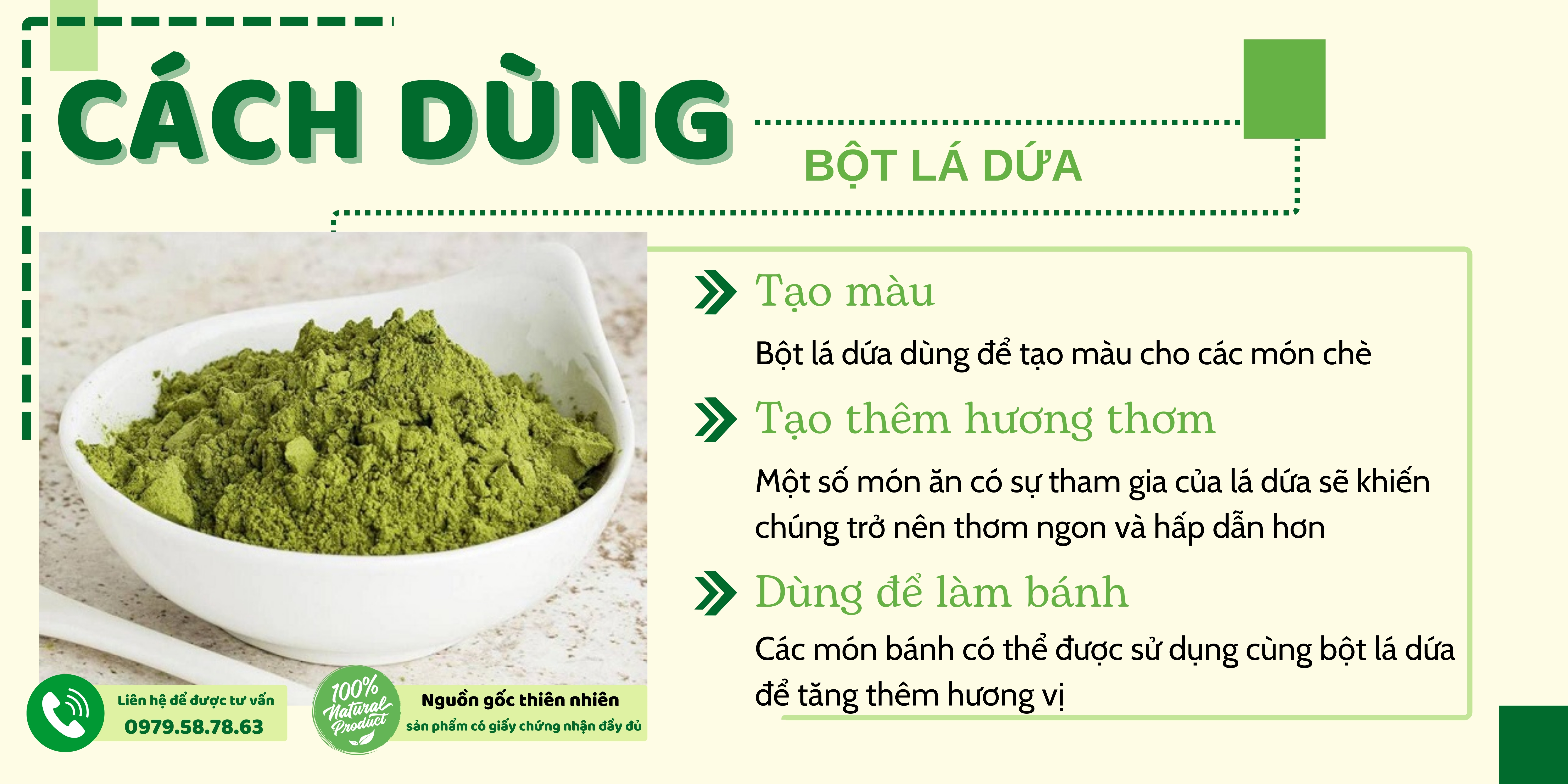 Hướng Dẫn Sử Dụng Bột Lá Dứa