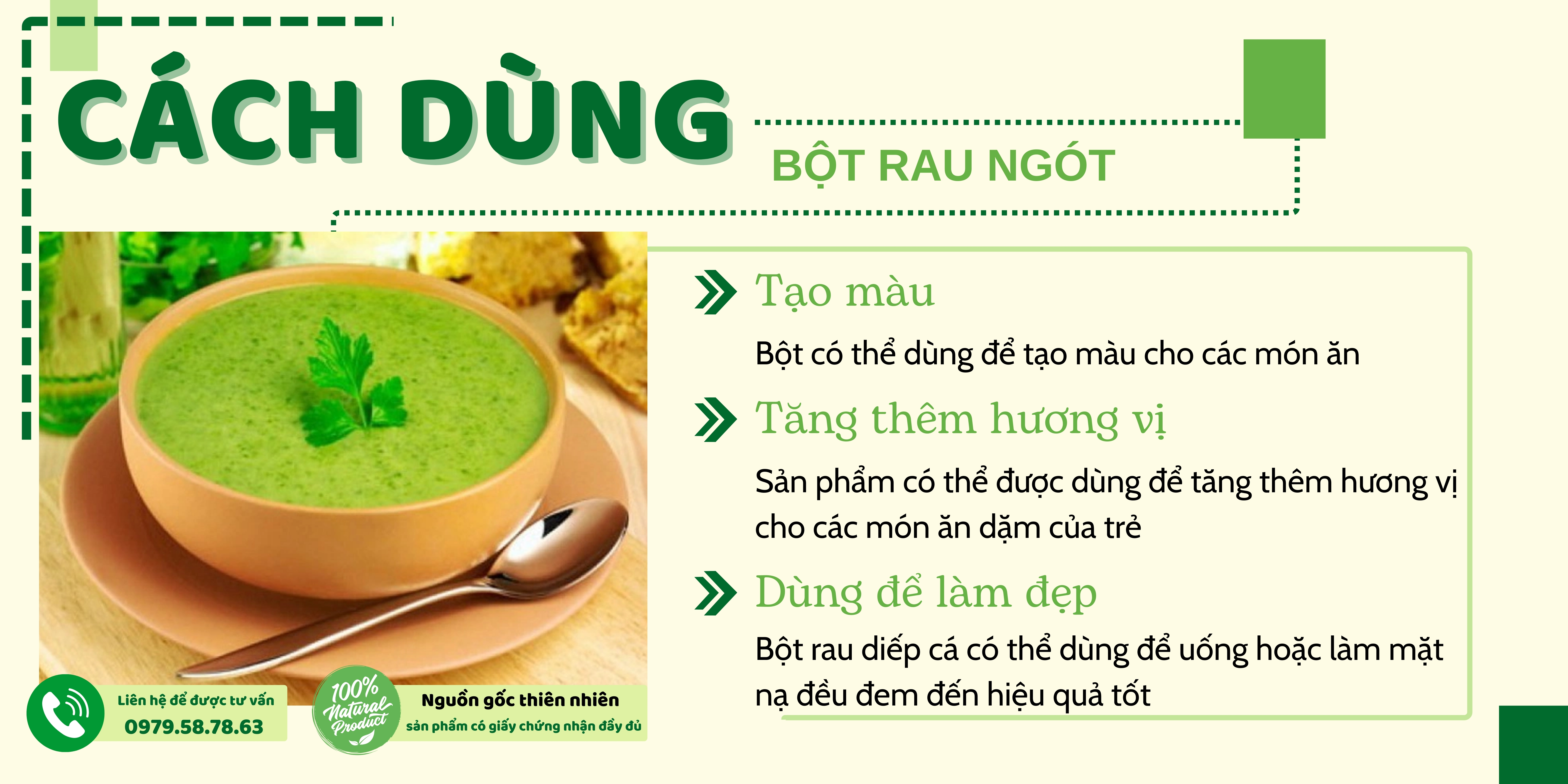 Sử dụng bột rau ngót