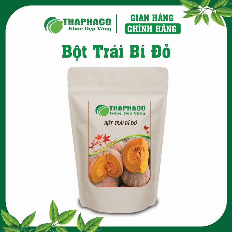 Bột Trái Bí Đỏ Thaphaco được chế biến từ 100% bí đỏ tươi nguyên chất