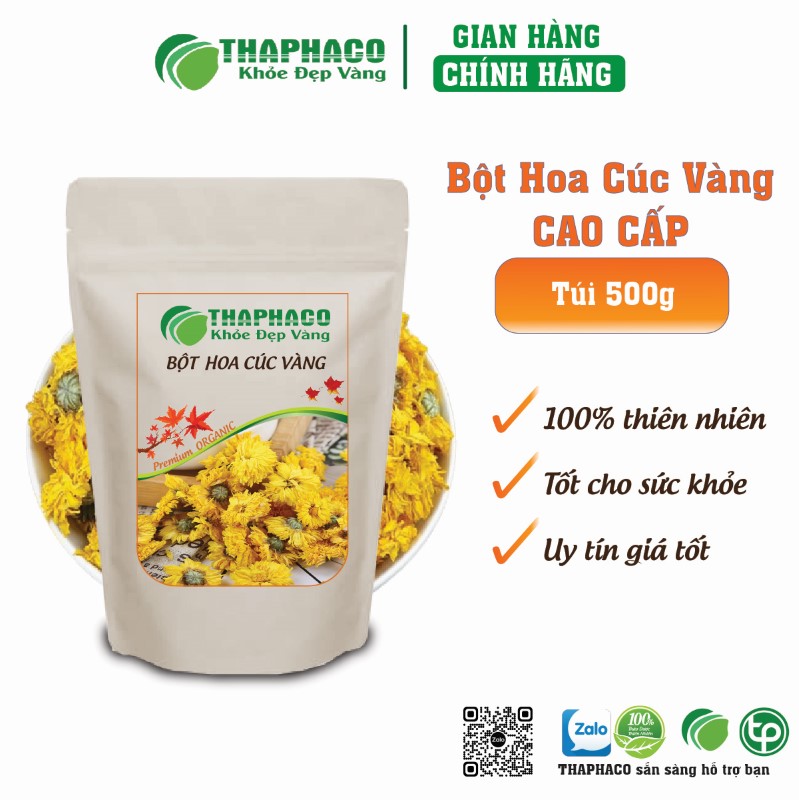 Bột hoa cúc vàng có khả năng giãn mạch nhẹ, hỗ trợ điều hòa huyết áp