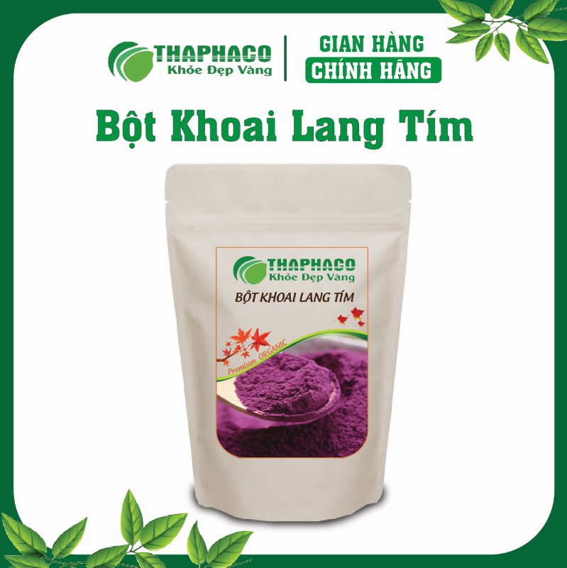 Bột khoai lang tím được chế biến từ củ khoai lang tím tươi nguyên chất