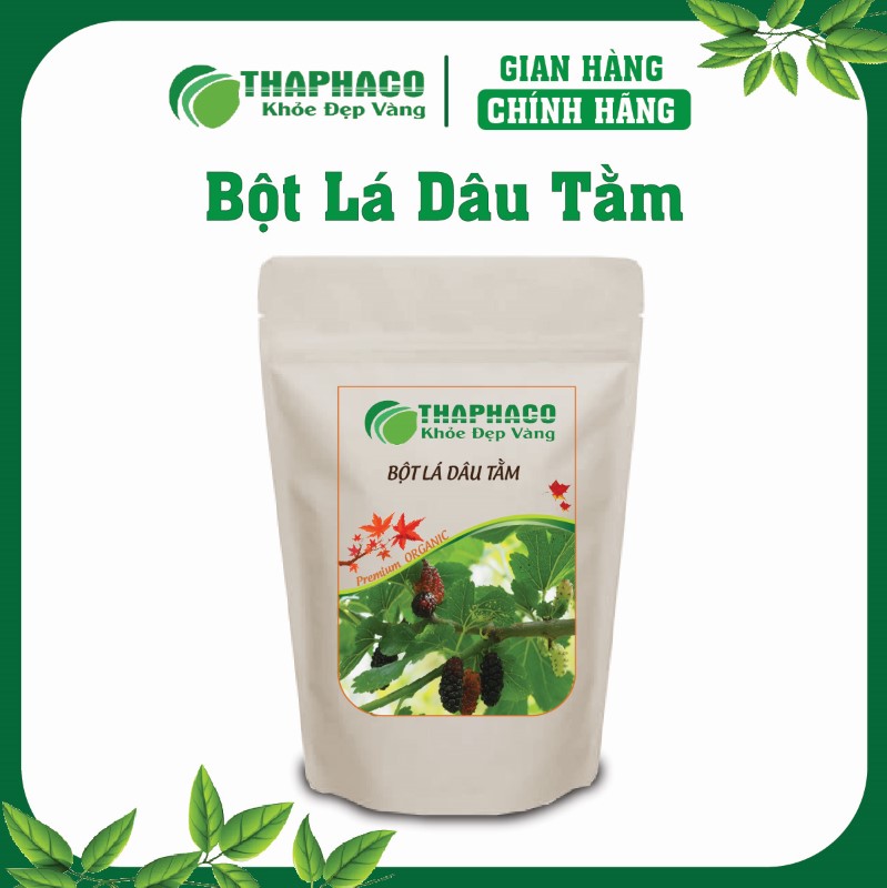 Bột lá dâu tằm được chế biến từ lá cây dâu tằm tươi 