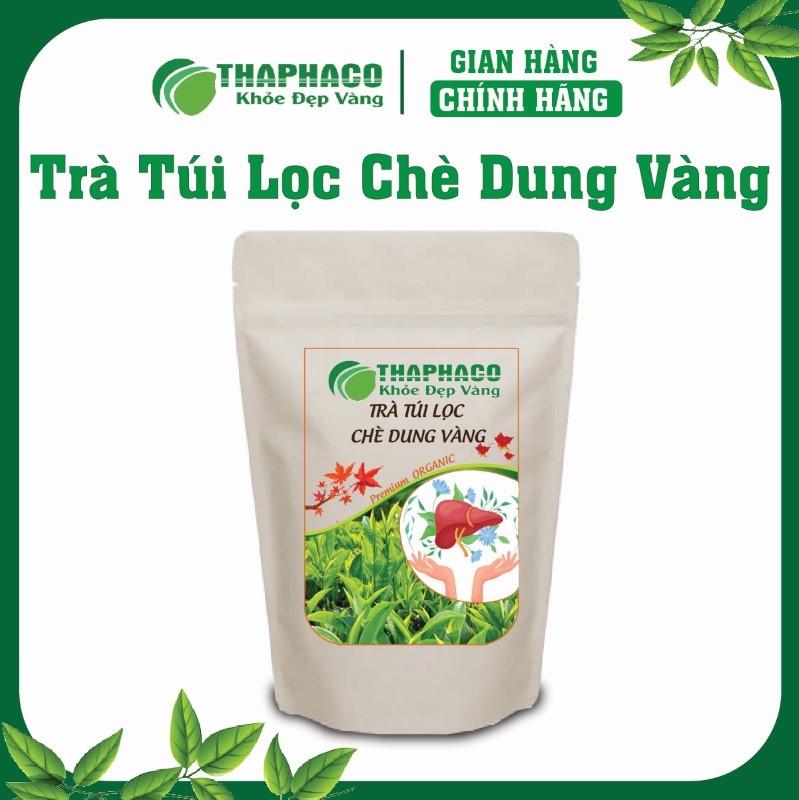 Trà Túi Lọc Chè Dung Vàng được chế biến từ 100% lá Chè Dung Vàng nguyên chất