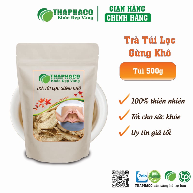 Trà túi lọc gừng khô hỗ trợ giảm cân và thanh lọc cơ thể