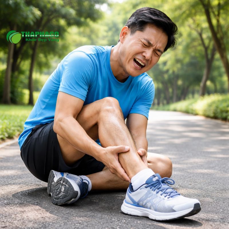 Co thắt cơ gây đau nhói và cứng cơ, thường xuất hiện ở bắp chân, đùi, lưng, cổ và bụng.