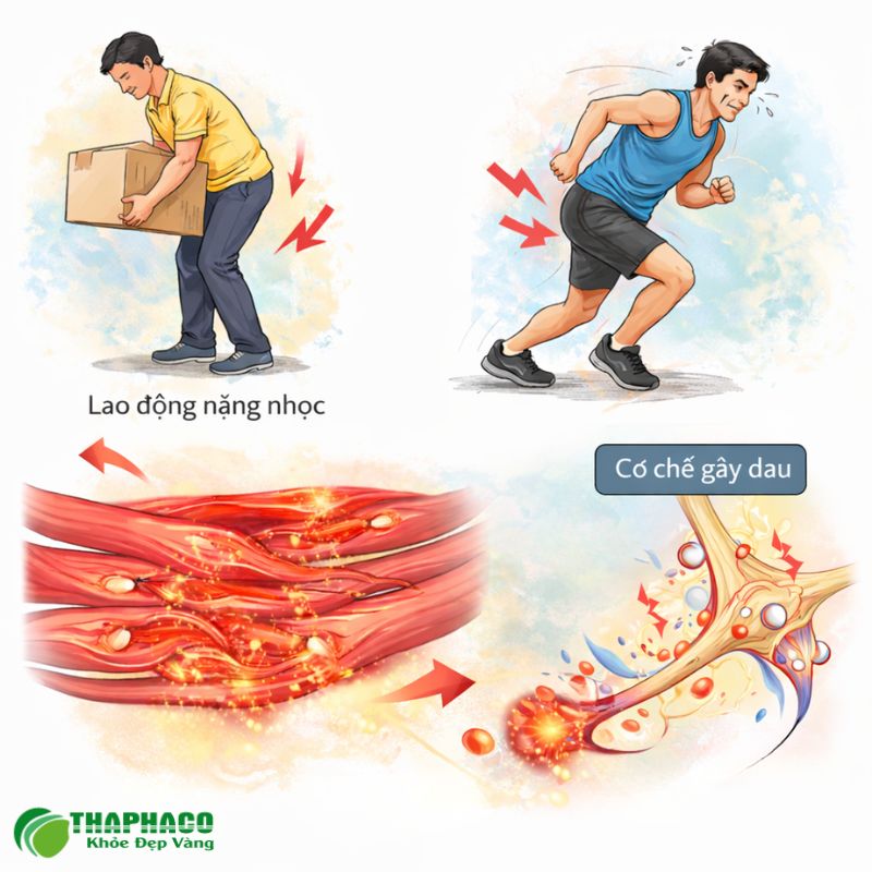 Đau mỏi cơ do lao động là phản ứng tự nhiên của cơ thể khi cơ bắp chịu cường độ hoạt động cao