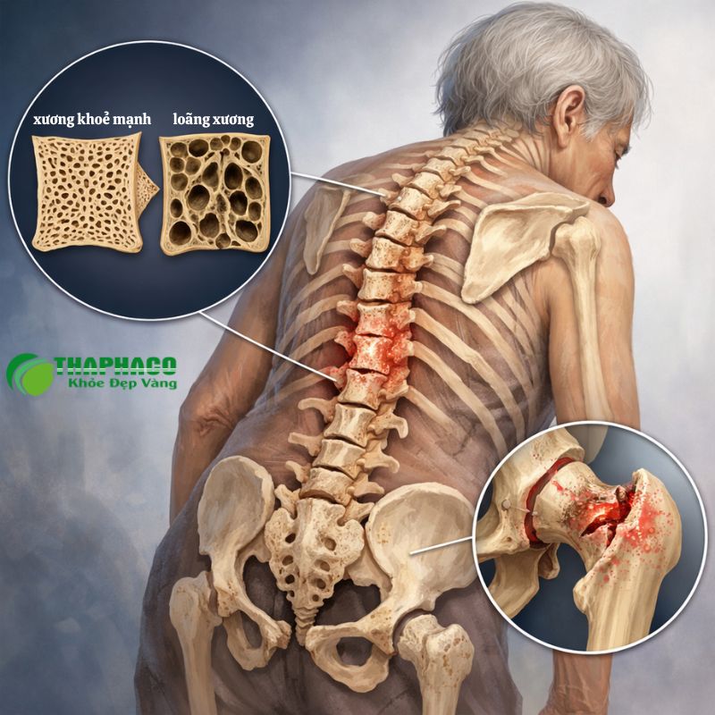 Loãng xương là bệnh lý mạn tính khiến xương mất mật độ và cấu trúc
