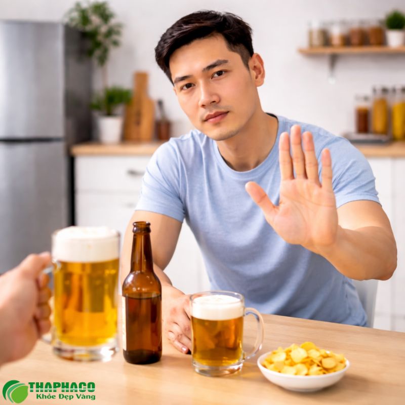 Hạn chế rượu bia và thuốc lá để tránh cản trở quá trình phục hồi cơ bắp