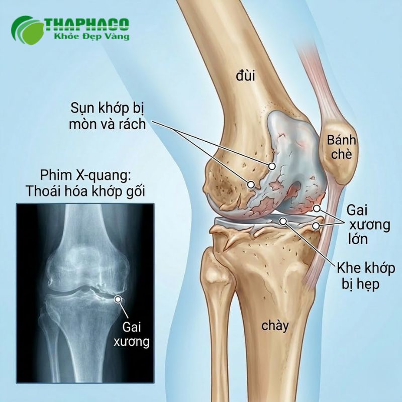 Thoái hóa xương là tình trạng tổn thương sụn khớp và xương dưới sụn