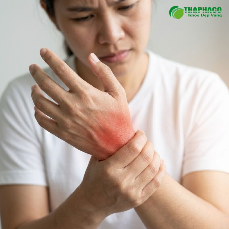 Các triệu chứng điển hình của viêm bao gân bao gồm đau, sưng, nóng, đỏ