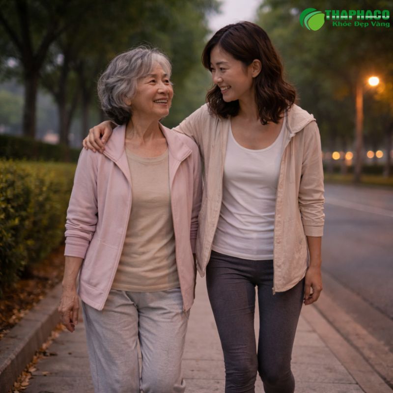 Các bài tập nhẹ nhàng như đi bộ, đạp xe giúp tăng cường cơ bắp quanh khớp