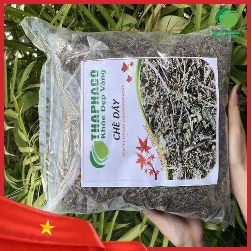 Sản phẩm chè dây THAPHACO khô được đóng gói cẩn thận, đảm bảo vệ sinh.