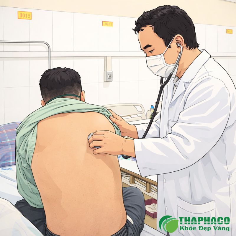 Để chẩn đoán phù phổi cấp, bác sĩ sẽ kết hợp khám lâm sàng như nghe phổi, đo huyết áp