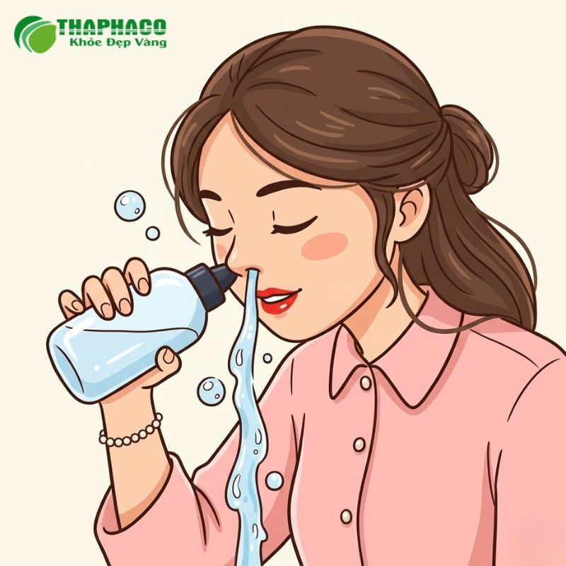 Rửa mũi bằng nước muối sinh lý kết hợp tinh chất dược liệu