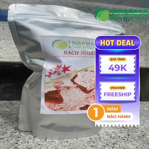 Bạch truật sấy khô được đóng gói cẩn thận tại THAPHACO