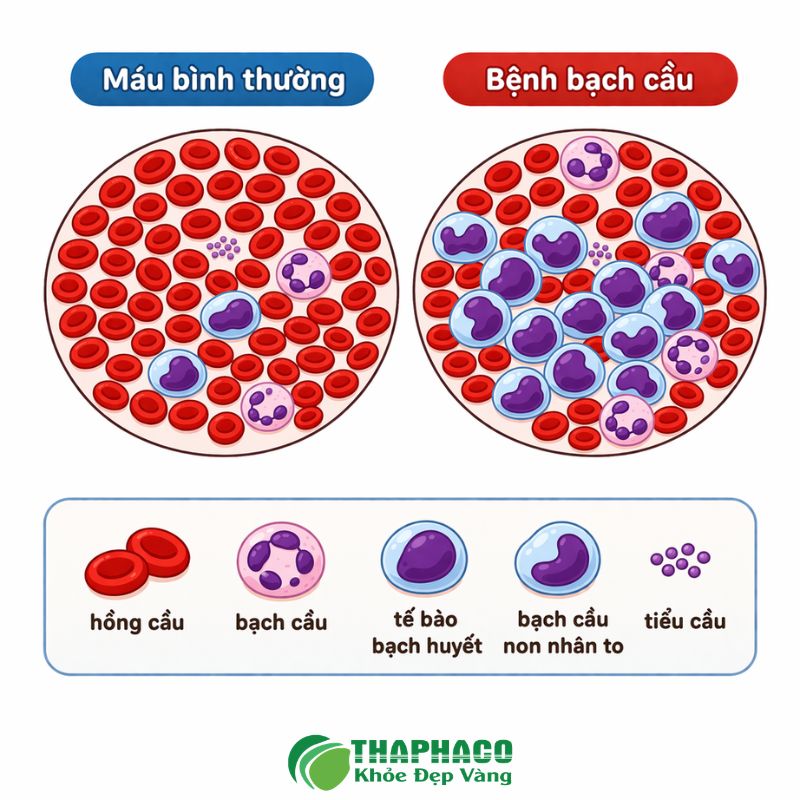 Bệnh bạch cầu cấp là ung thư máu ác tính do tăng sinh bạch cầu non bất thường trong tủy xương