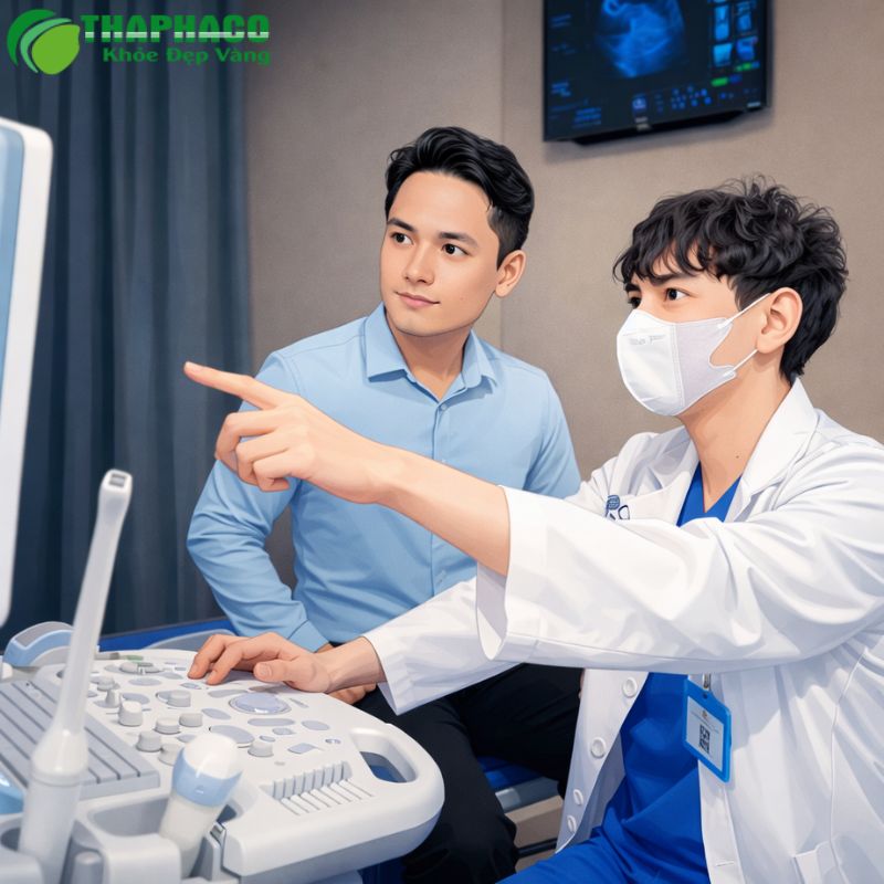 Chẩn đoán tràn dịch màng tinh hoàn bao gồm thăm khám lâm sàng, kiểm tra đèn pin và siêu âm bìu