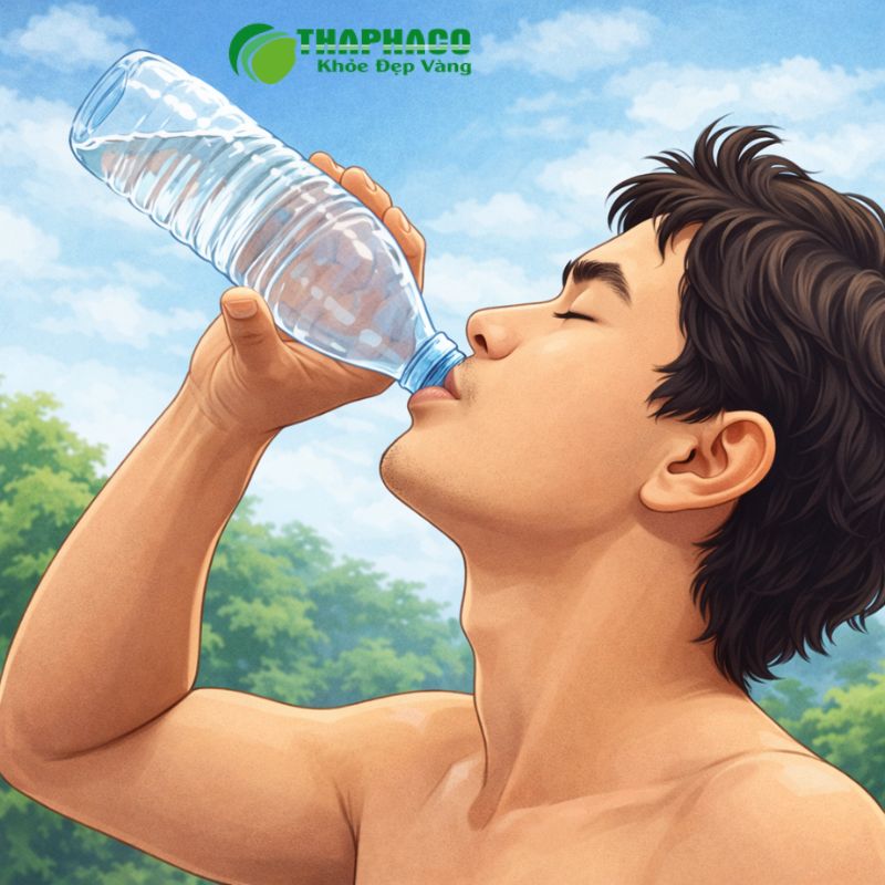 Uống khoảng 2-2.5 lít nước mỗi ngày giúp tăng cường đào thải vi khuẩn qua đường tiểu