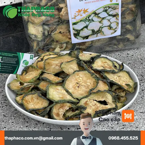 Sản phẩm bí đao sấy lạnh THAPHACO được đóng gói cẩn thận, tiện lợi