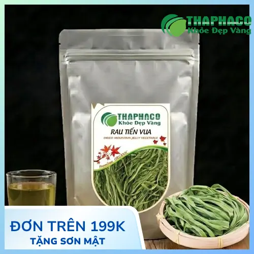 Rau tiến vua khô và rau tiến vua đã ngâm nước