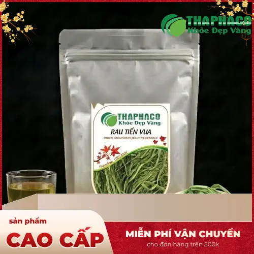 Rau tiến vua khô loại 1 có màu xanh ngả vàng tự nhiên, thân thẳng