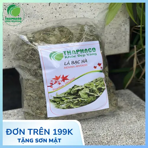 Ly trà bạc hà với lá tươi và chanh