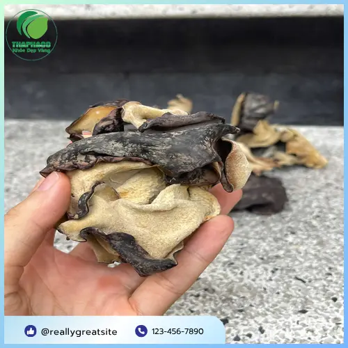 Mộc nhĩ sấy khô sau khi ngâm nước
