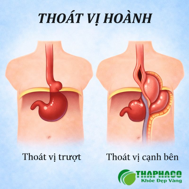 Thoát vị hoành là tình trạng một phần dạ dày hoặc các cơ quan khác trong bụng chui lên khoang ngực 