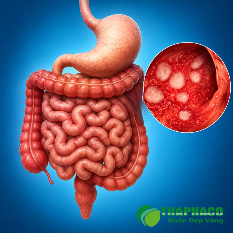 Viêm ruột non cấp tính thường khởi phát đột ngột, gây ra bởi nhiễm trùng