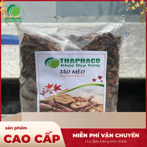 Hình ảnh quả táo mèo tươi và khô