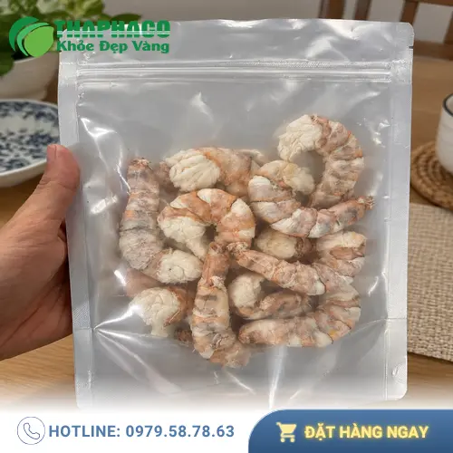 Sản phẩm tôm sấy thăng hoa đóng gói sỉ